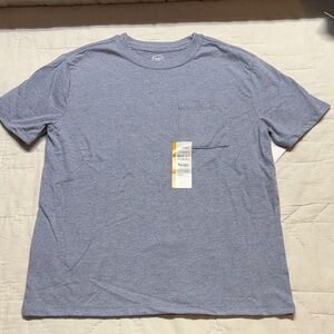 NWT Wonder Nation Boys Heather Blue Short Sleeve Crew Neck Pocket Tee Shirt